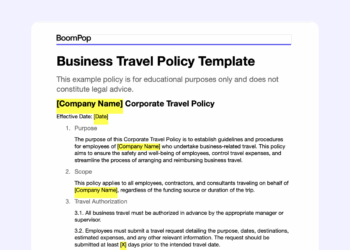 Template: Corporate Travel Policy